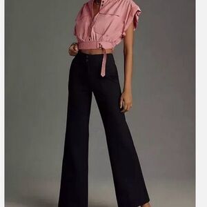 Maeve Black Wide-Leg Pants